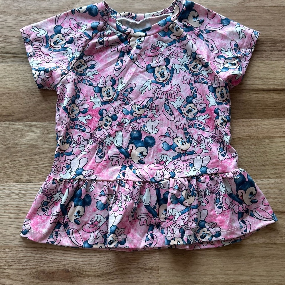 Handmade- Pink Disney Character Peplum Top
